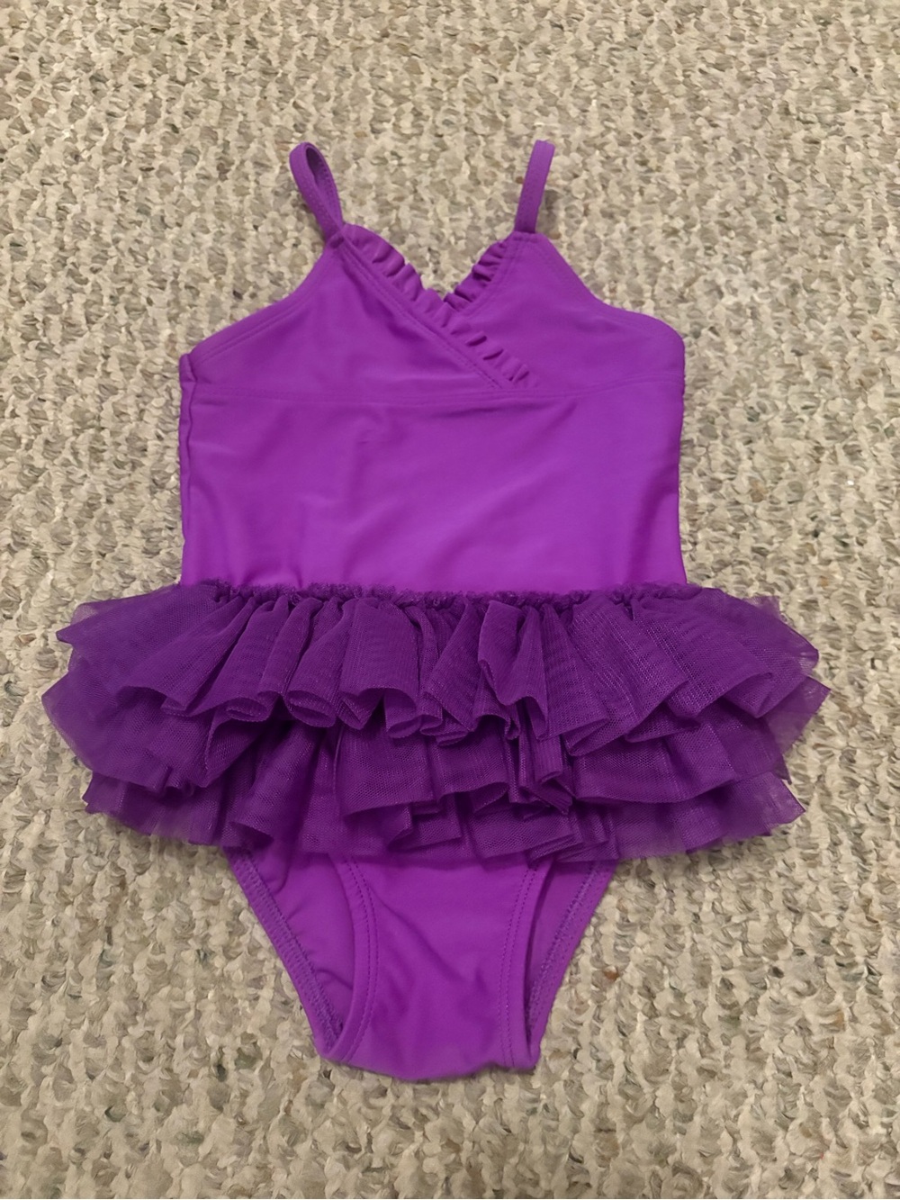 Circo Purple Ruffled One-Piece Swim, Size 18M